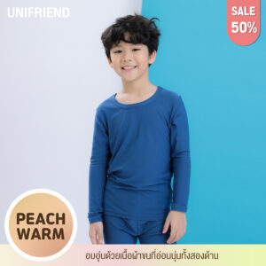 ชุดนอนเด็กแขนยาวขายาว 22fw/Peach warm (Blue)