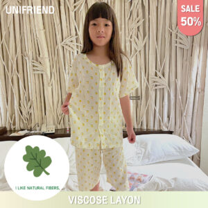 ชุดนอนเด็ก เสื้อผ้าเด็ก 22ss/Rayon Pajamas Lemon (yellow)