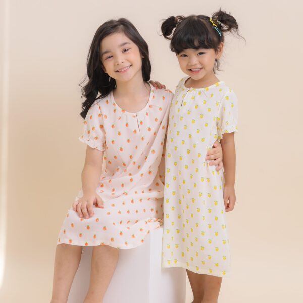 ชุดนอนกระโปรงเด็ก 22ss/One piece pajamas kids Lemon (Yellow)