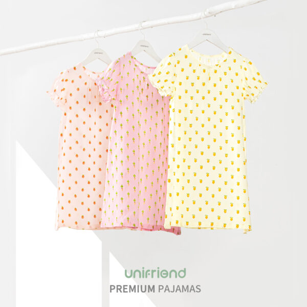 ชุดนอนกระโปรงเด็ก 22ss/One piece pajamas kids – Peach (Pink)