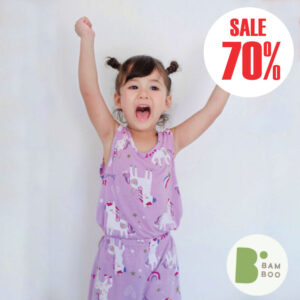 เสื้อกล้ามเด็กและกางเกงขาสั้น 22ss/Bamboo Purple Unicorn Balm