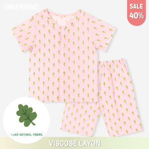 ชุดนอนเด็ก เสื้อผ้าเด็ก 22ss/Pajamas Carrot (pink)