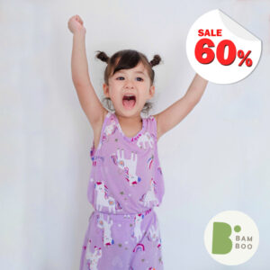 thrhe เสื้อกล้ามเด็กและกางเกงขาสั้น 22ss/Bamboo Purple Unicorn Balm