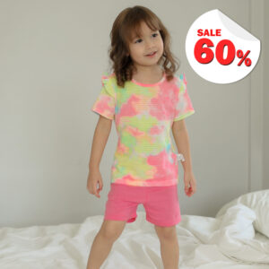 fref เสื้อผ้าเด็ก ชุดแขนสั้นขาสั้น 23ss/Rainbow Sherbet