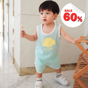 ชุดเสื้อกล้ามขาสั้นเด็ก 23ss/Puppy (Blue)