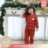 ชุดนอนเด็กแขนยาวขายาว 23fw/Thermal Santa Check (Red)