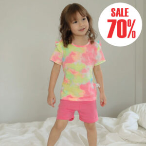 เสื้อผ้าเด็ก ชุดแขนสั้นขาสั้น 23ss/Rainbow Sherbet