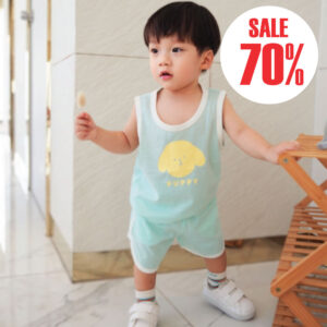 ชุดเสื้อกล้ามขาสั้นเด็ก 23ss/Puppy (Blue)