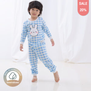 ชุดนอนเด็กแขนยาวขายาว 24ss/Little Rabbit (BLUE)