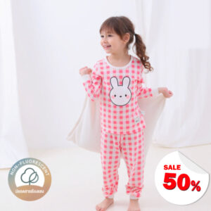 ชุดนอนเด็กแขนยาวขายาว Little Rabbit (PINK)