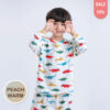 ชุดนอนเด็กผ้านุ่ม 24fw/Peach Warm Dinosaur