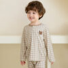 ชุดนอนเด็กผ้านุ่ม 24fw/Peach Warm Check Bear (Brown)