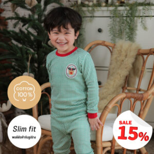 fasf ชุดนอนคริสต์มาส 24fw/Check Rudolph