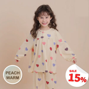 o9o ชุดนอนเด็กผ้านุ่ม 24fw/Peach Warm Heart