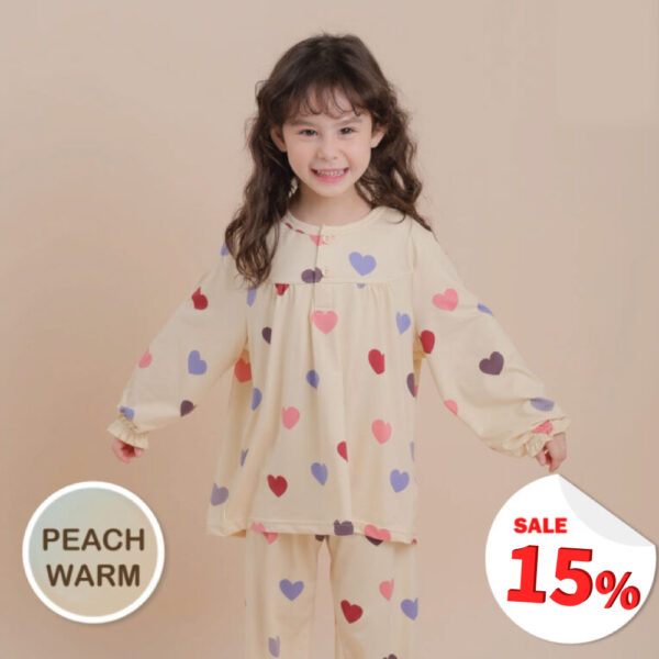 ชุดนอนเด็กผ้านุ่ม 24fw/Peach Warm Heart
