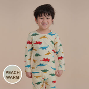 ชุดนอนเด็กแขนยาวขายาว 24fw/Peach Warm set Jurassic Park