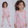 ชุดนอนเด็กแขนยาวขายาว 24fw/Peach Warm set Candy Bear (Pink)