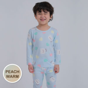 ชุดนอนเด็กแขนยาวขายาว 24fw/Peach Warm set Candy Bear (Blue)