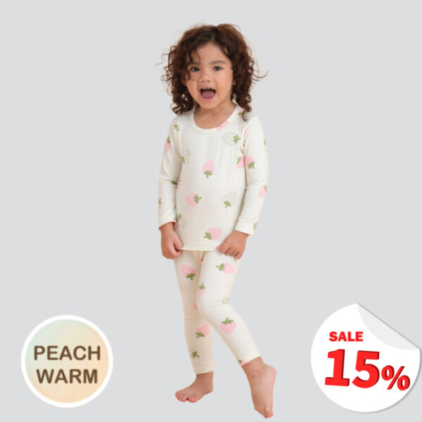 ชุดนอนเด็กแขนยาวขายาว 24fw/Peach Warm set Sweet Berry
