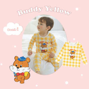 Cordi-I 24fw/ชุดนอนแขนยาวขายาว ผ้า Single Span Buddy (Yellow)