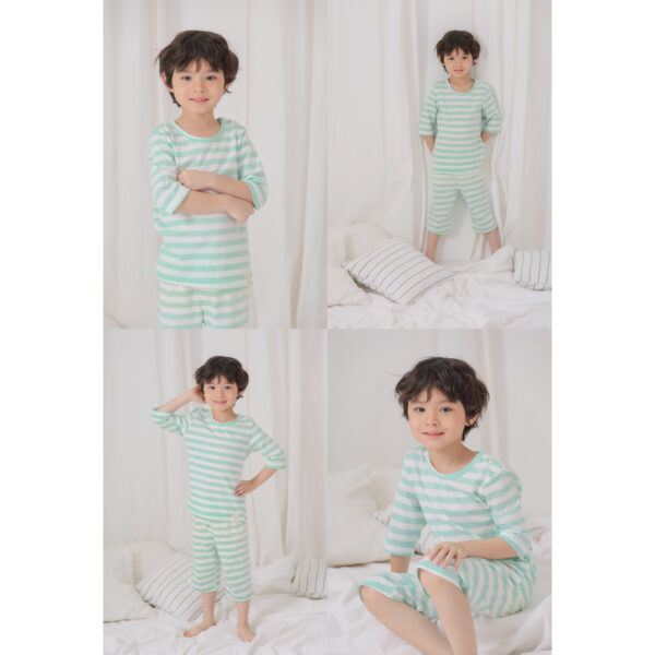 in3 ชุดแขนขายาว 7 ส่วน 25ss/ Cotton Pre dyed Stripe