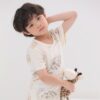 HETH ชุดเสื้อแขนสั้นและกางเกงขาสั้น 5 ส่วน 25ss Organic Cotton Brown Dino