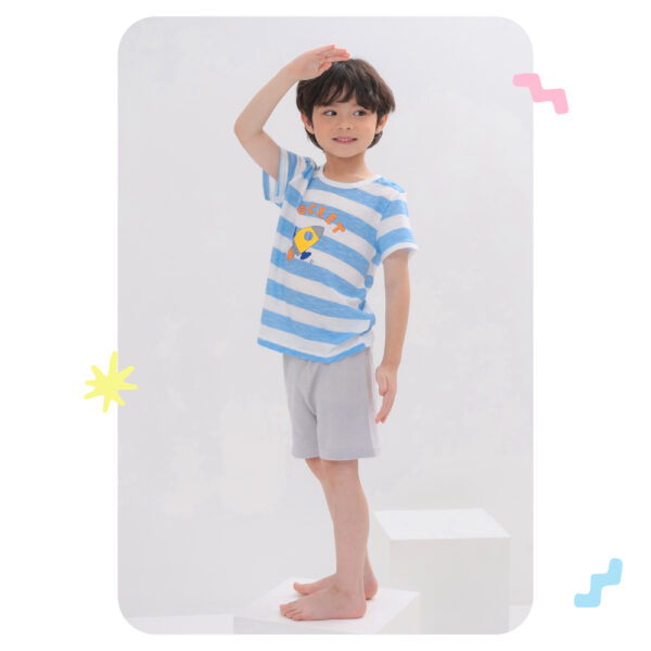 ชุดเสื้อแขนสั้นและกางเกงขาสั้น 5 ส่วน 25ss  Slub Cotton Rocket