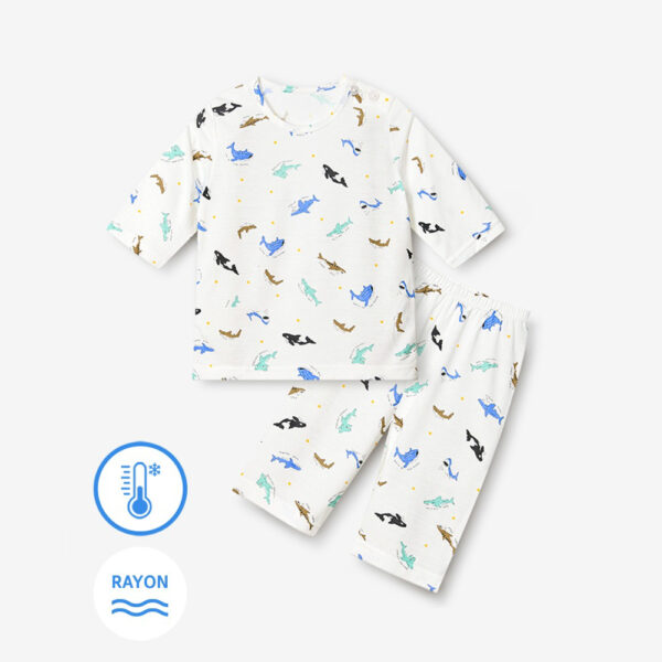 ชุดแขนขายาว 7 ส่วน 25ss Cool Rayon Blue Ocean