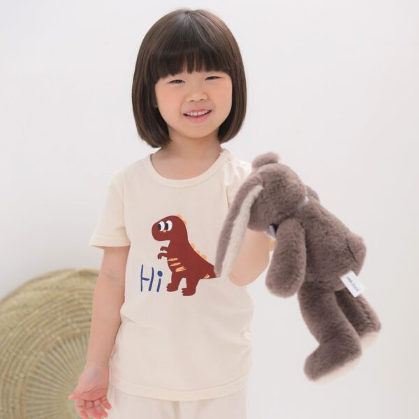 ฑฌฑ ชุดเสื้อแขนสั้นและกางเกงขาสั้น 5 ส่วน 25ss Organic Cotton Hi Dino