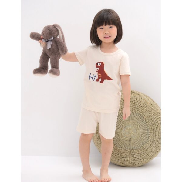 ธฑธฌ ชุดเสื้อแขนสั้นและกางเกงขาสั้น 5 ส่วน 25ss Organic Cotton Hi Dino
