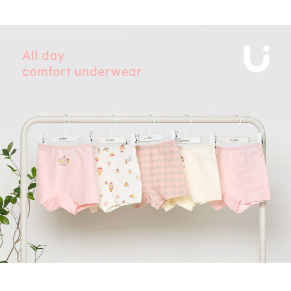 7 กางเกงในขาสั้นเด็กผู้หญิง 2025/ Girls Drawers 60’s Spandex Sweet candy (5 ชิ้น)