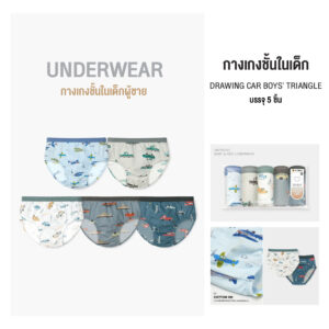 ช2.1 กางเกงในเด็ก 2025/Drawing Car Boys’ Triangle (5 ชิ้น)
