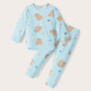 25FW/ ชุดนอนเด็ก ชุดตัวในเด็ก Peach Warm- Blue Bear