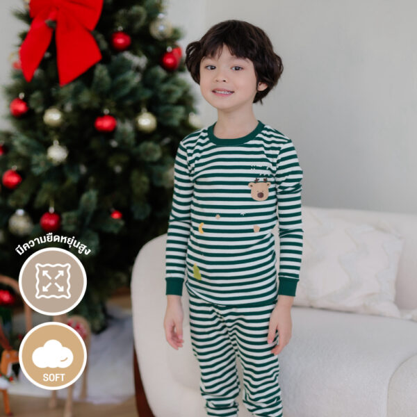 25FW/ชุดนอนเด็ก ผ้า All-Span Rudolph ST (GN)