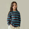 25FW/เสื้อยืดเด็กลายทาง Pre-dyed Striped long-sleeved T-shirt