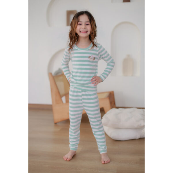 25FW/ ชุดนอนเด็ก ชุดตัวในเด็ก Peach Warm Puppy