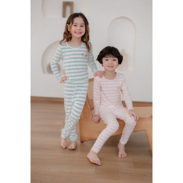 25FW/ ชุดนอนเด็ก ชุดตัวในเด็ก Peach Warm Puppy