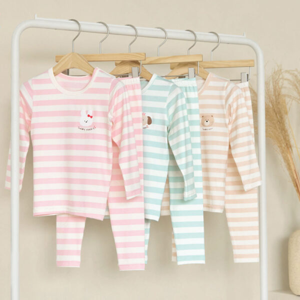 25FW/ ชุดนอนเด็ก ชุดตัวในเด็ก Peach Warm Puppy