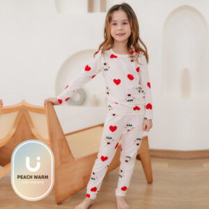 xd2 25FW/ ชุดนอนเด็ก ชุดตัวในเด็ก Peach Warm Heart Rudolph