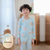 25FW/ ชุดนอนเด็ก ชุดตัวในเด็ก Peach Warm- Blue Bear