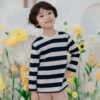 25FW/เสื้อยืดเด็กลายทาง Pre-dyed Striped long-sleeved T-shirt