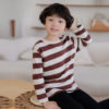 25FW/เสื้อยืดเด็กลายทาง Pre-dyed Striped long-sleeved T-shirt