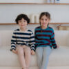 25FW/เสื้อยืดเด็กลายทาง Pre-dyed Striped long-sleeved T-shirt