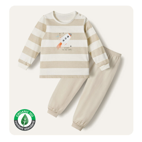 26SS/ชุดนอนเด็กแขนยาวขายาว Organic Cotton Rocket