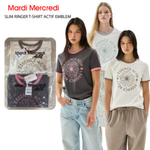 เสื้อยืด Mardi Mercredi SLIM RINGER T-SHIRT ACTIF EMBLEM