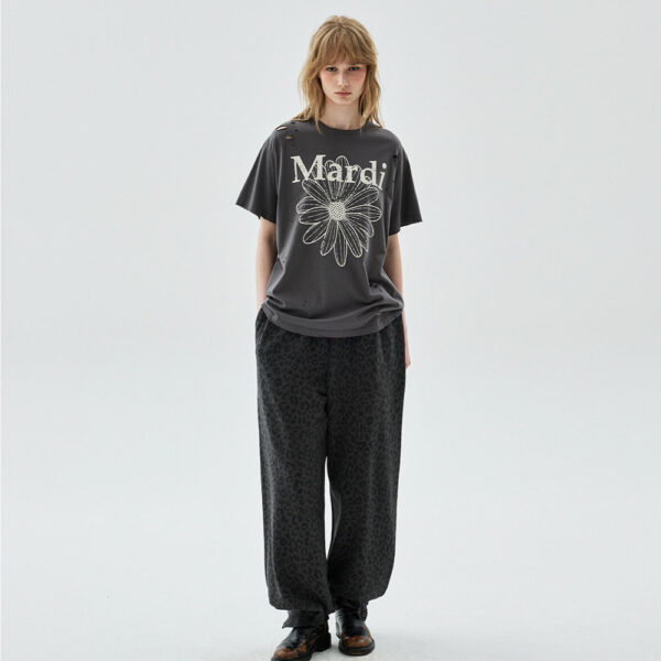 เสื้อยืด Mardi Mercredi TSHIRT FLOWERMARDI CRACKED DESTROYED